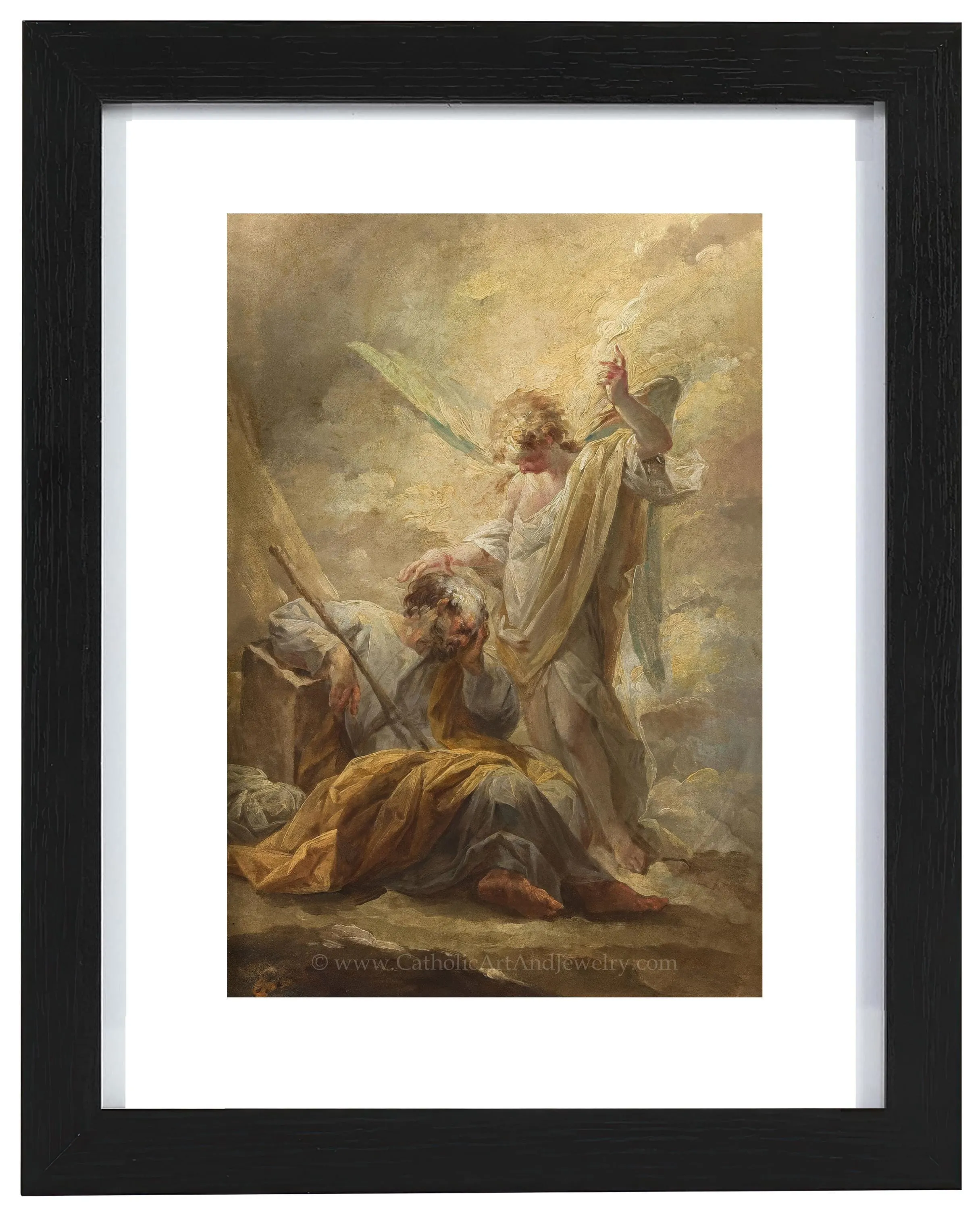 St. Josephs Dream – Sleeping Joseph – by  Vicente López Portaña – Catholic Art Print – Beautiful Catholic Artwork