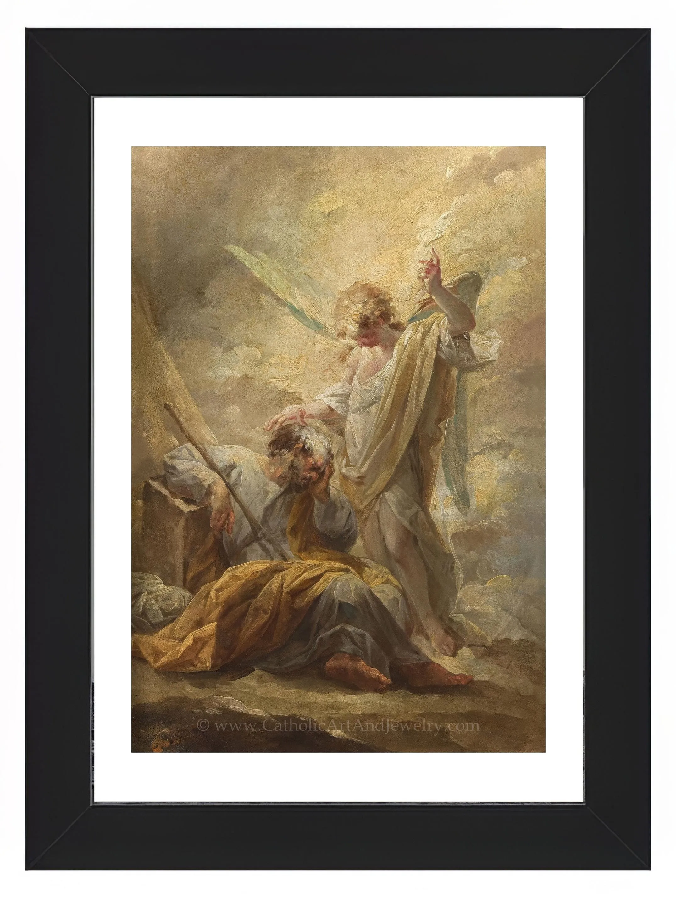 St. Josephs Dream – Sleeping Joseph – by  Vicente López Portaña – Catholic Art Print – Beautiful Catholic Artwork