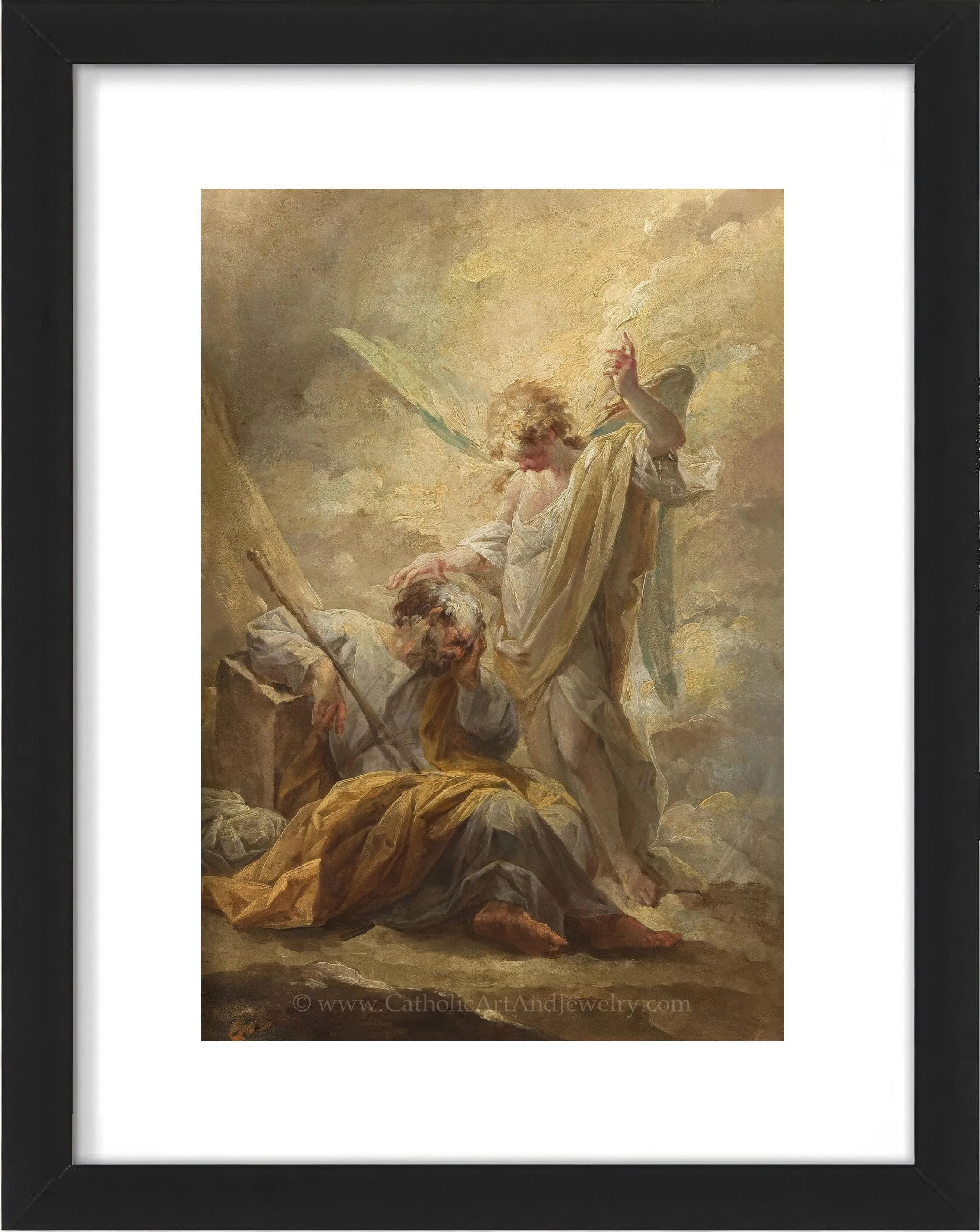 St. Josephs Dream – Sleeping Joseph – by  Vicente López Portaña – Catholic Art Print – Beautiful Catholic Artwork