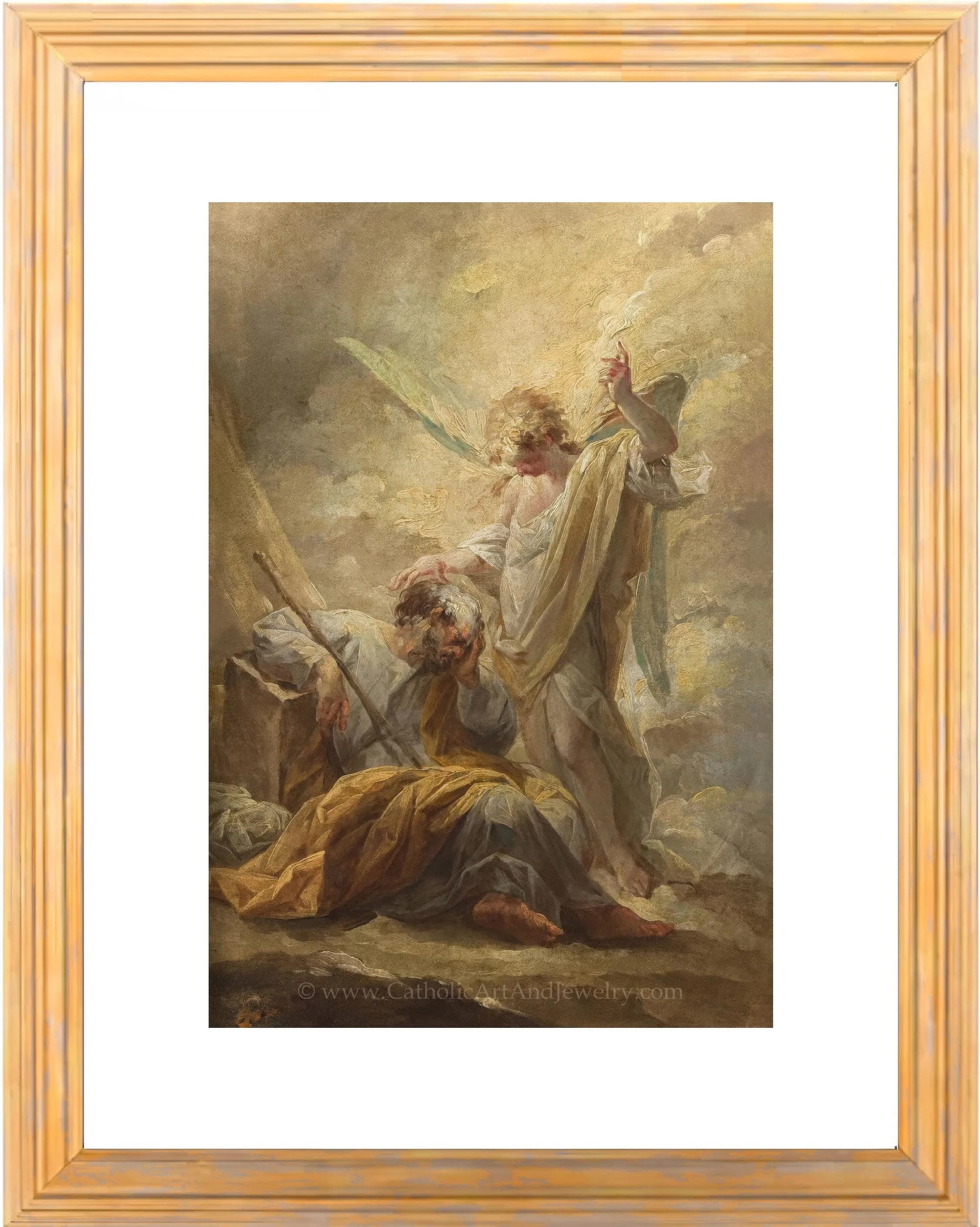 St. Josephs Dream – Sleeping Joseph – by  Vicente López Portaña – Catholic Art Print – Beautiful Catholic Artwork