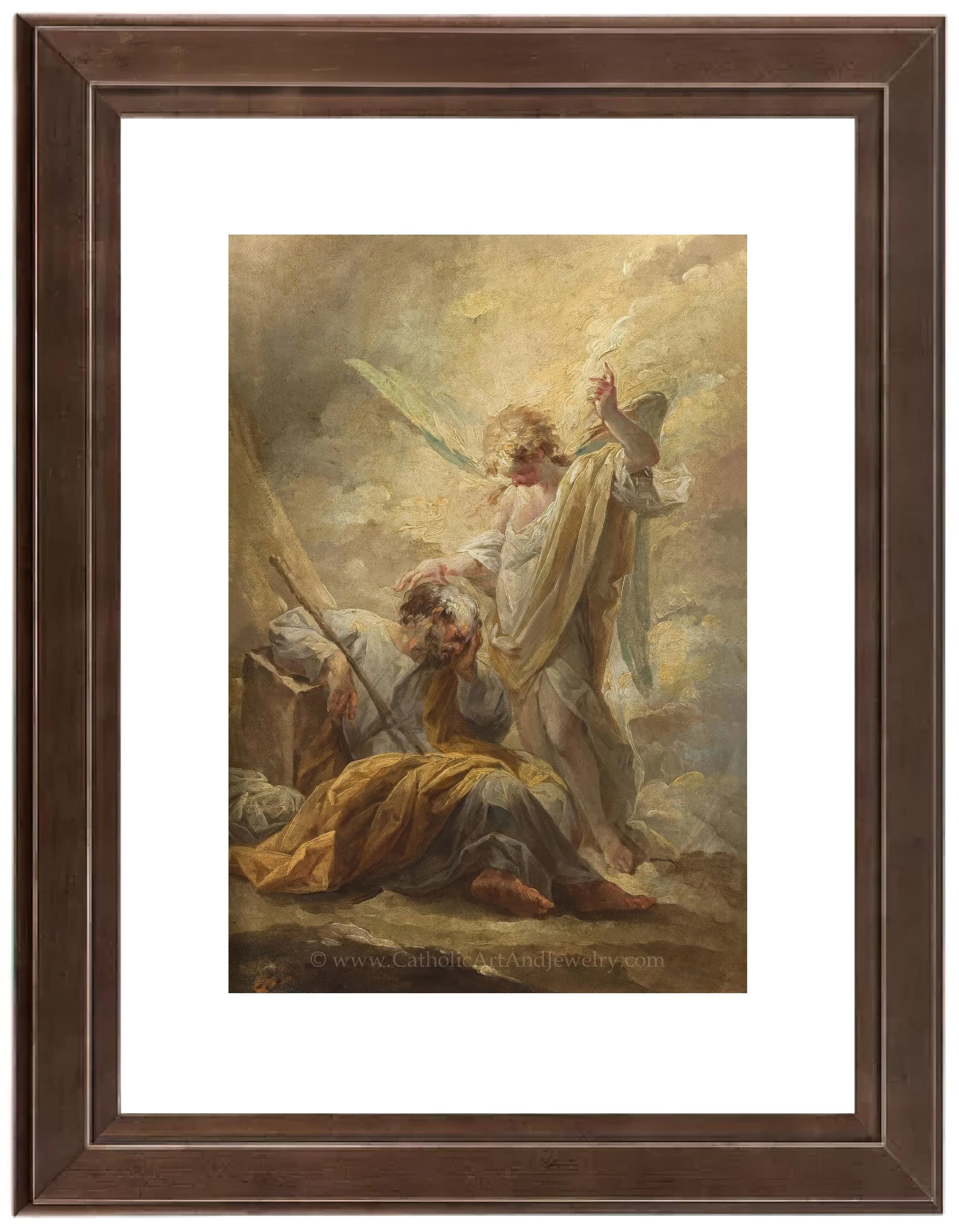 St. Josephs Dream – Sleeping Joseph – by  Vicente López Portaña – Catholic Art Print – Beautiful Catholic Artwork