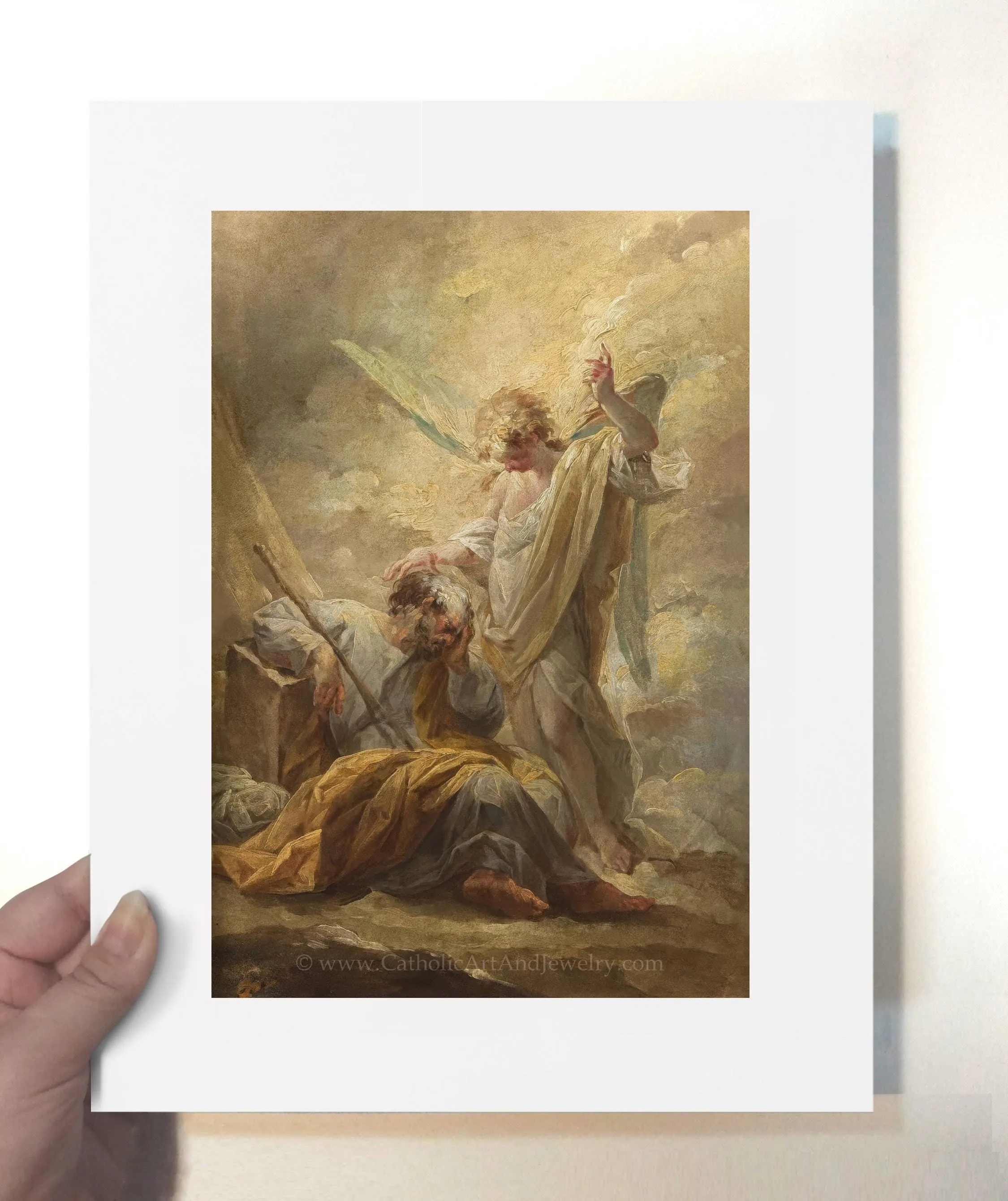 St. Josephs Dream – Sleeping Joseph – by  Vicente López Portaña – Catholic Art Print – Beautiful Catholic Artwork