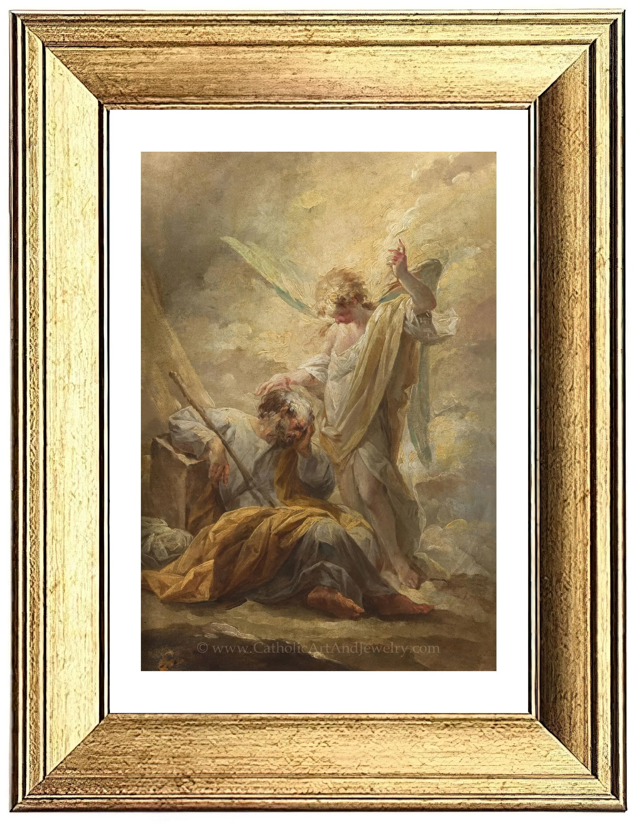 St. Josephs Dream – Sleeping Joseph – by  Vicente López Portaña – Catholic Art Print – Beautiful Catholic Artwork