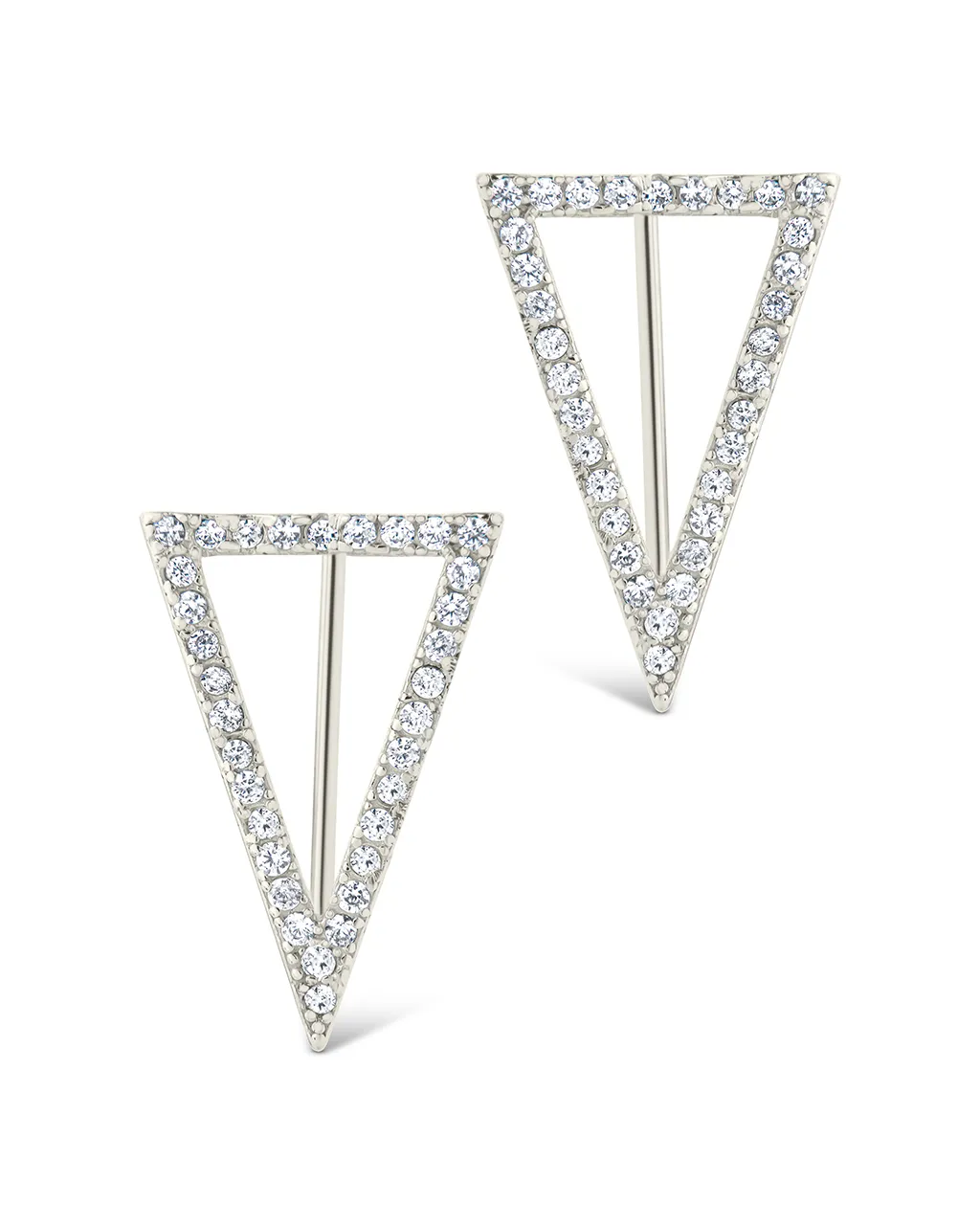 Sterling Silver Janine CZ Geometric Crawler Earrings