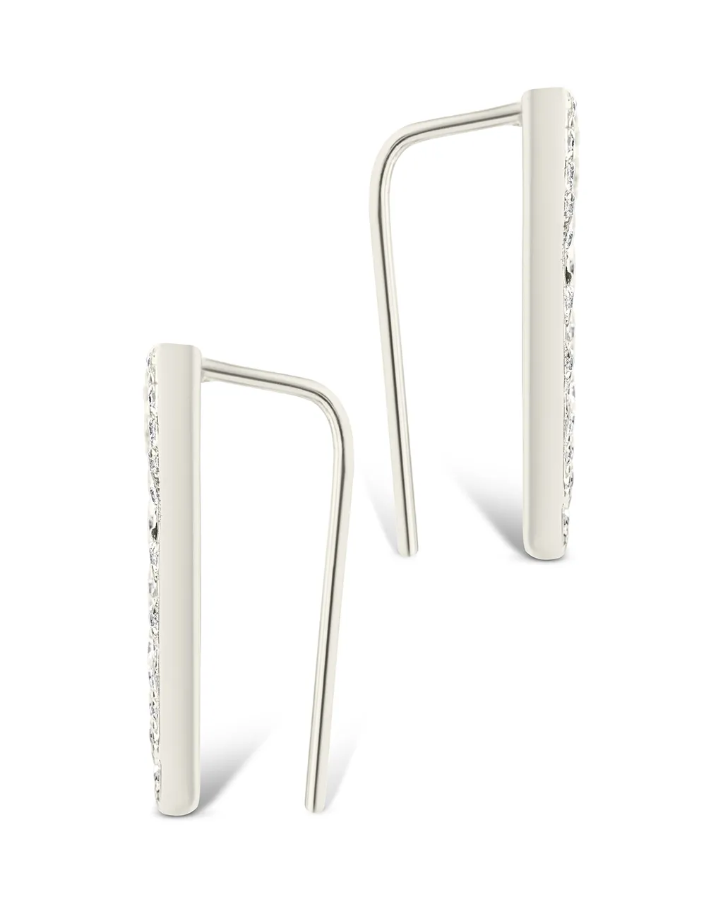 Sterling Silver Janine CZ Geometric Crawler Earrings