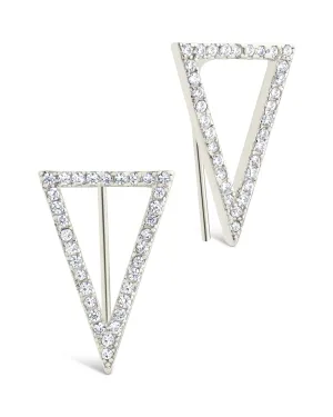 Sterling Silver Janine CZ Geometric Crawler Earrings
