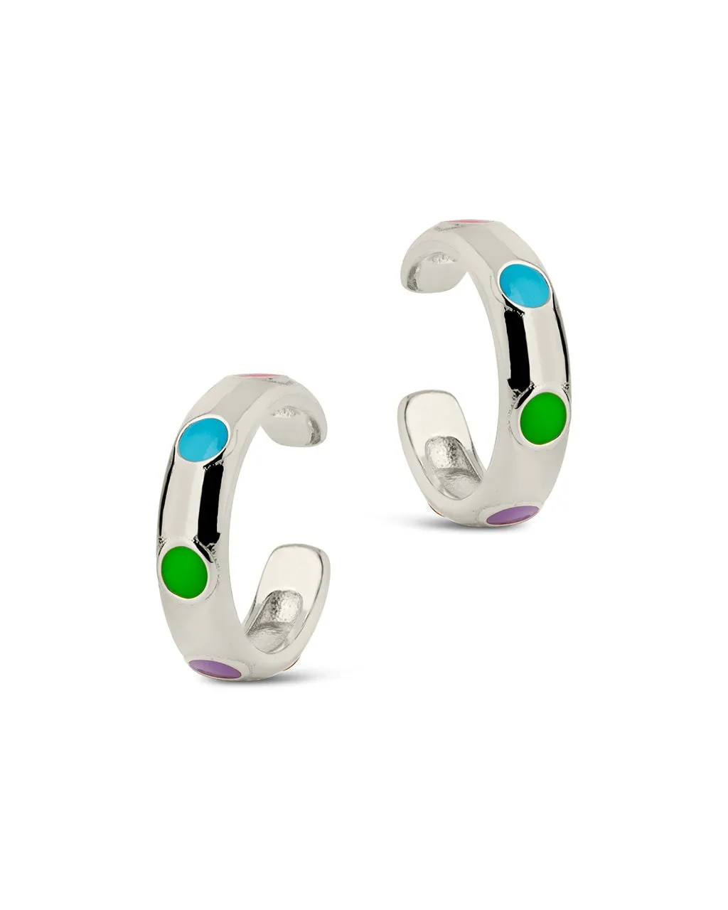 Sterling Silver Truvy Enamel Ear Cuff Set of 2