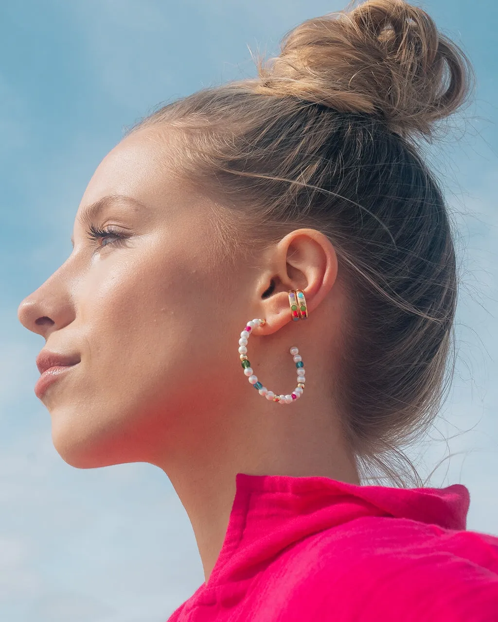 Sterling Silver Truvy Enamel Ear Cuff Set of 2