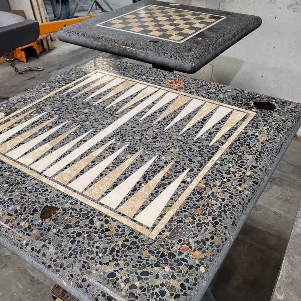 Stone Age Concrete Outdoor Backgammon Table