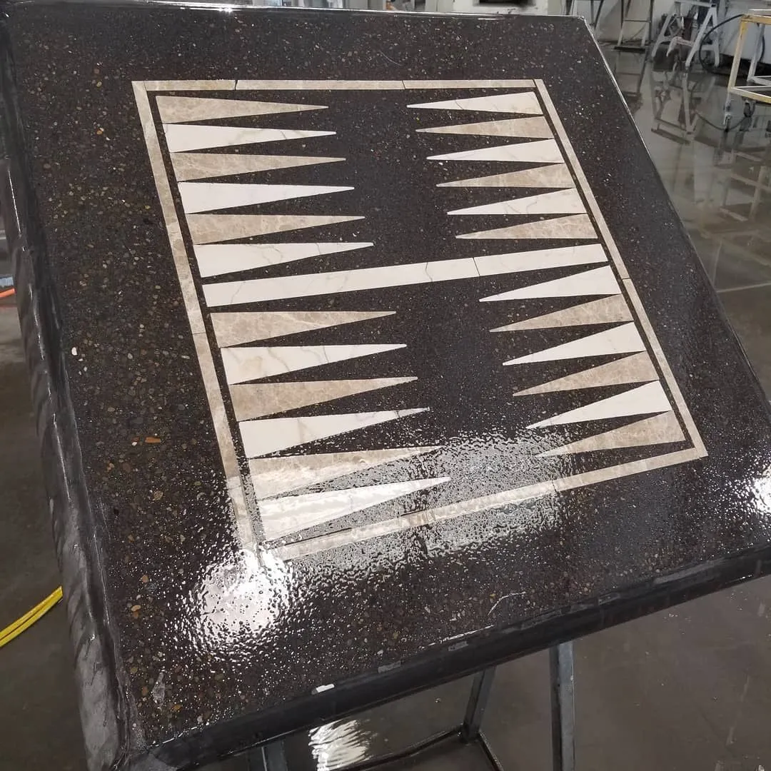 Stone Age Concrete Outdoor Backgammon Table