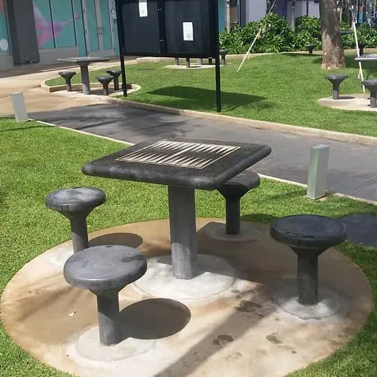 Stone Age Concrete Outdoor Backgammon Table