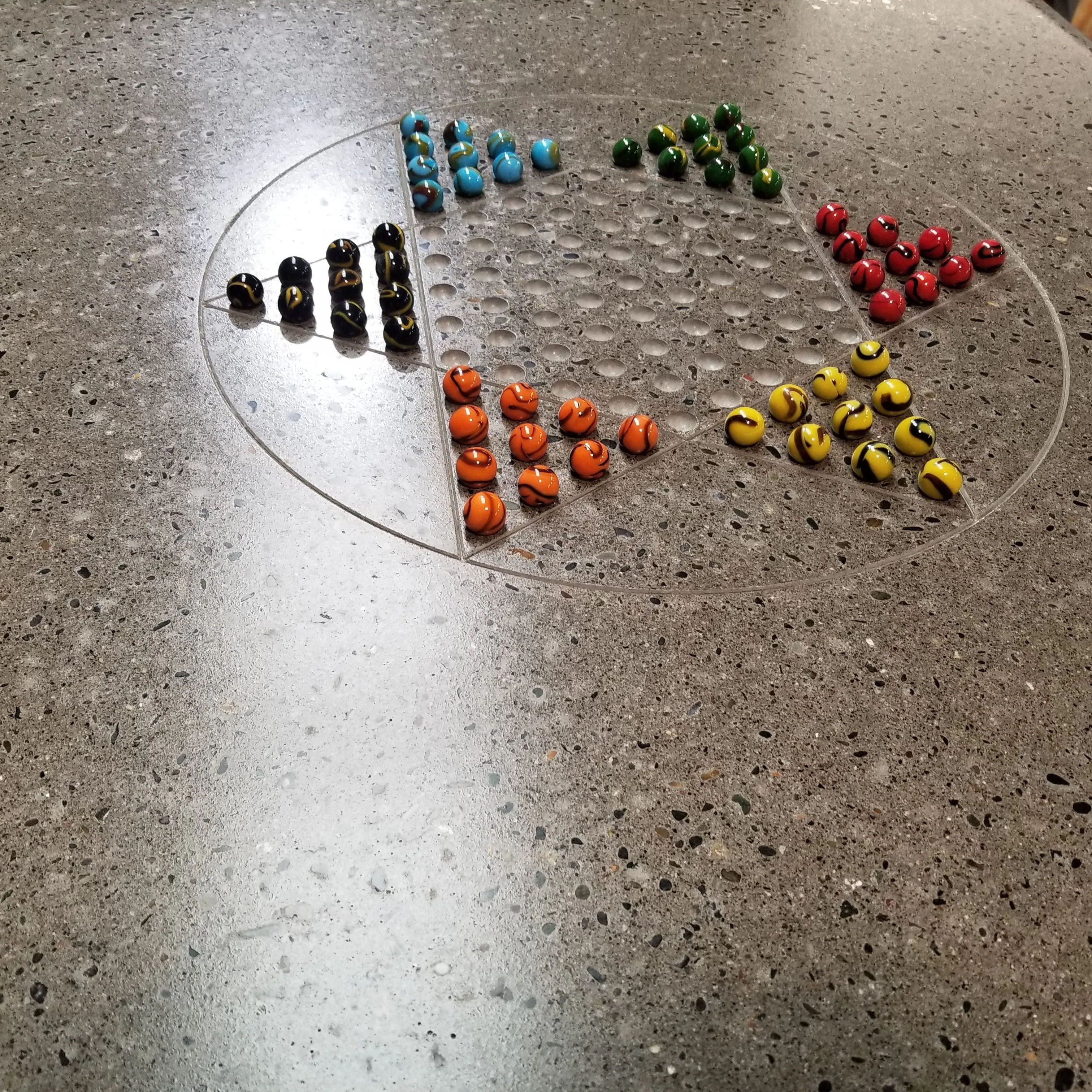 Stone Age Concrete Outdoor Chinese Checkers Table