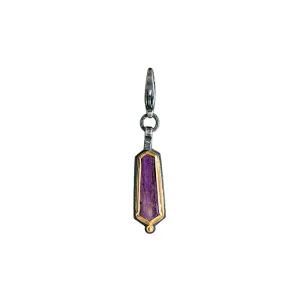 Sugilite Charm - Sterling Silver   22k Gold