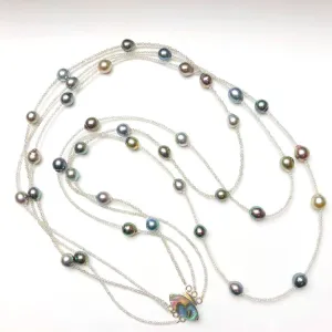 Tahitian & Labradorite 3 Strand Necklace