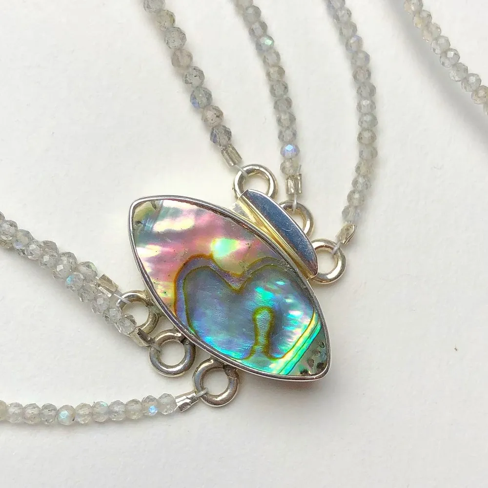 Tahitian & Labradorite 3 Strand Necklace