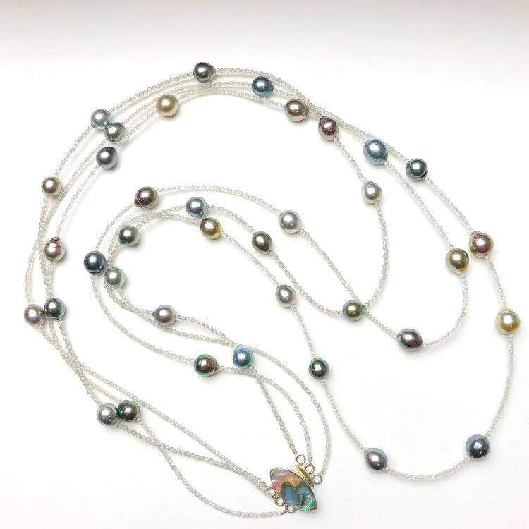 Tahitian & Labradorite 3 Strand Necklace