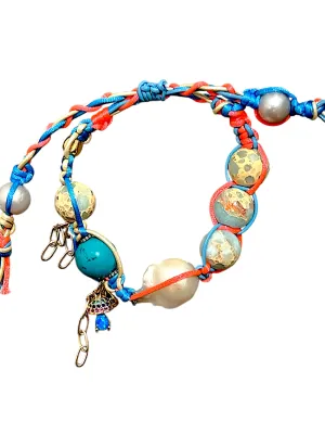 Trippy diamond Turquoise Tropical Dreaming Rocker Bracelet