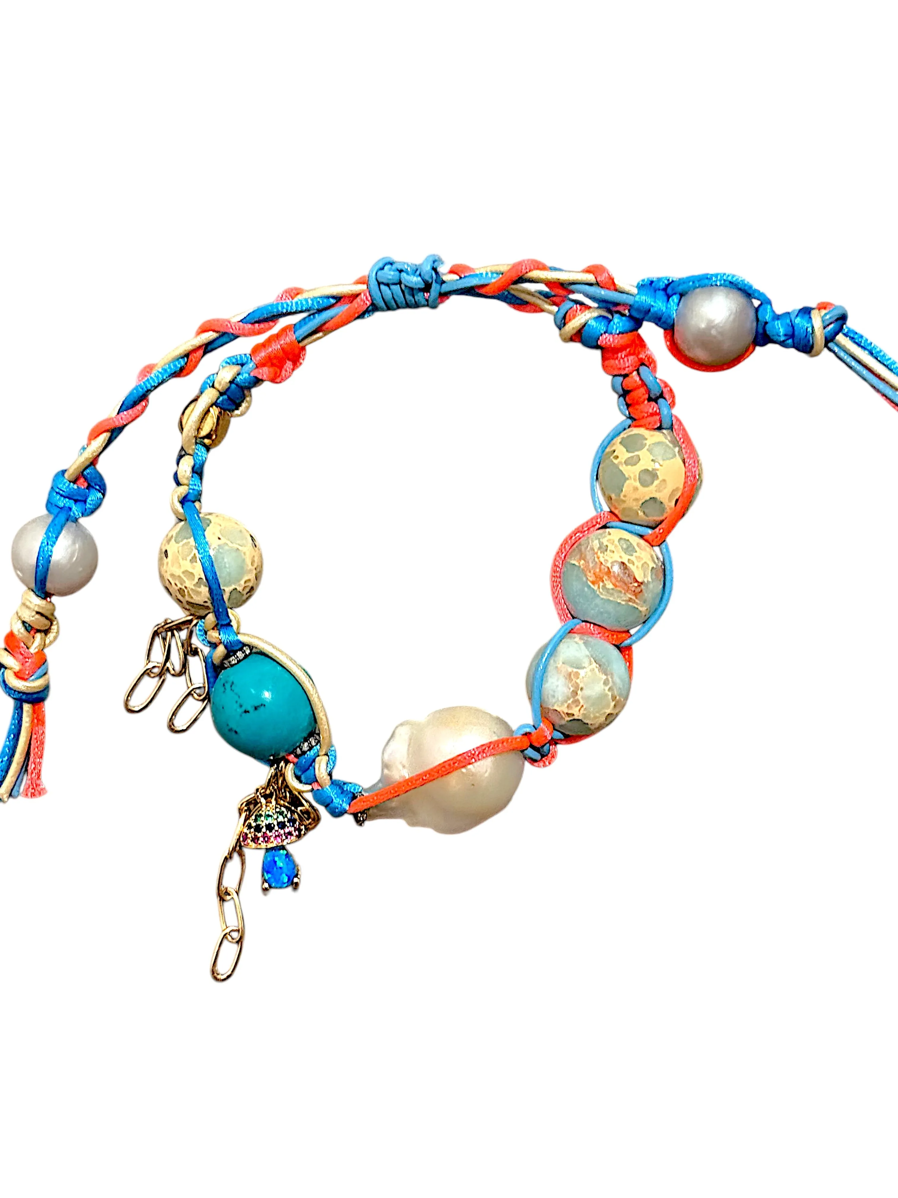 Trippy diamond Turquoise Tropical Dreaming Rocker Bracelet