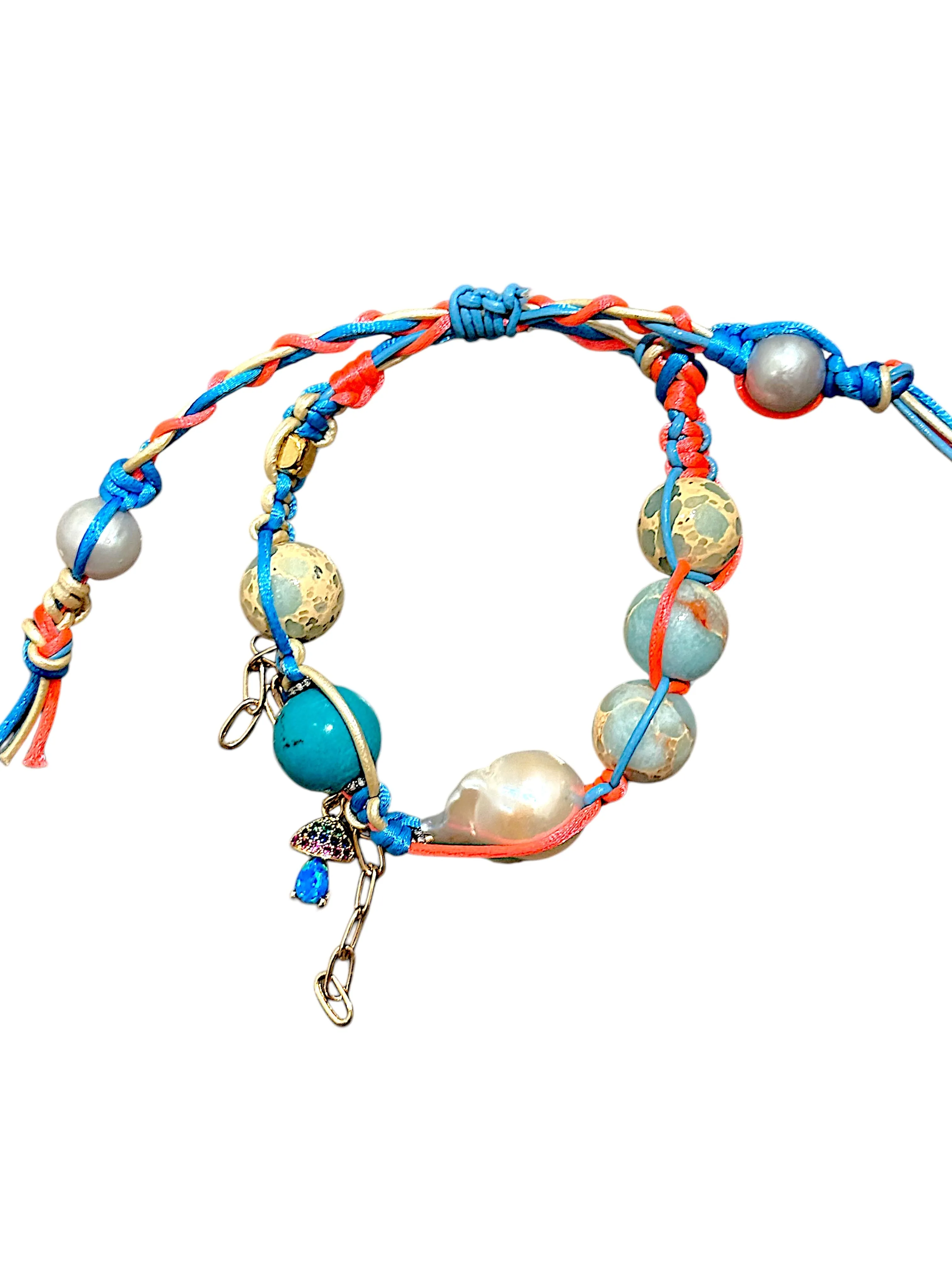 Trippy diamond Turquoise Tropical Dreaming Rocker Bracelet