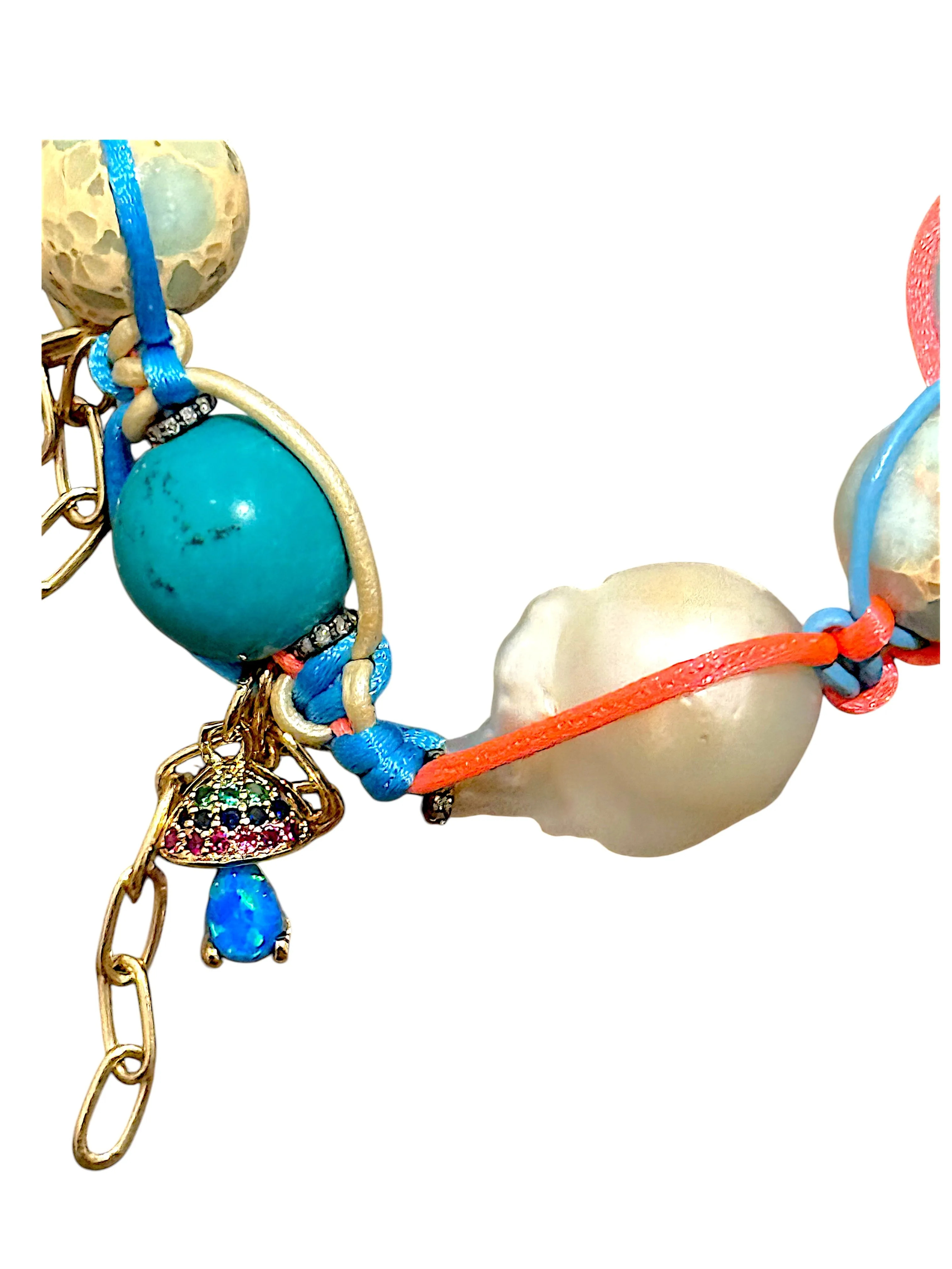 Trippy diamond Turquoise Tropical Dreaming Rocker Bracelet