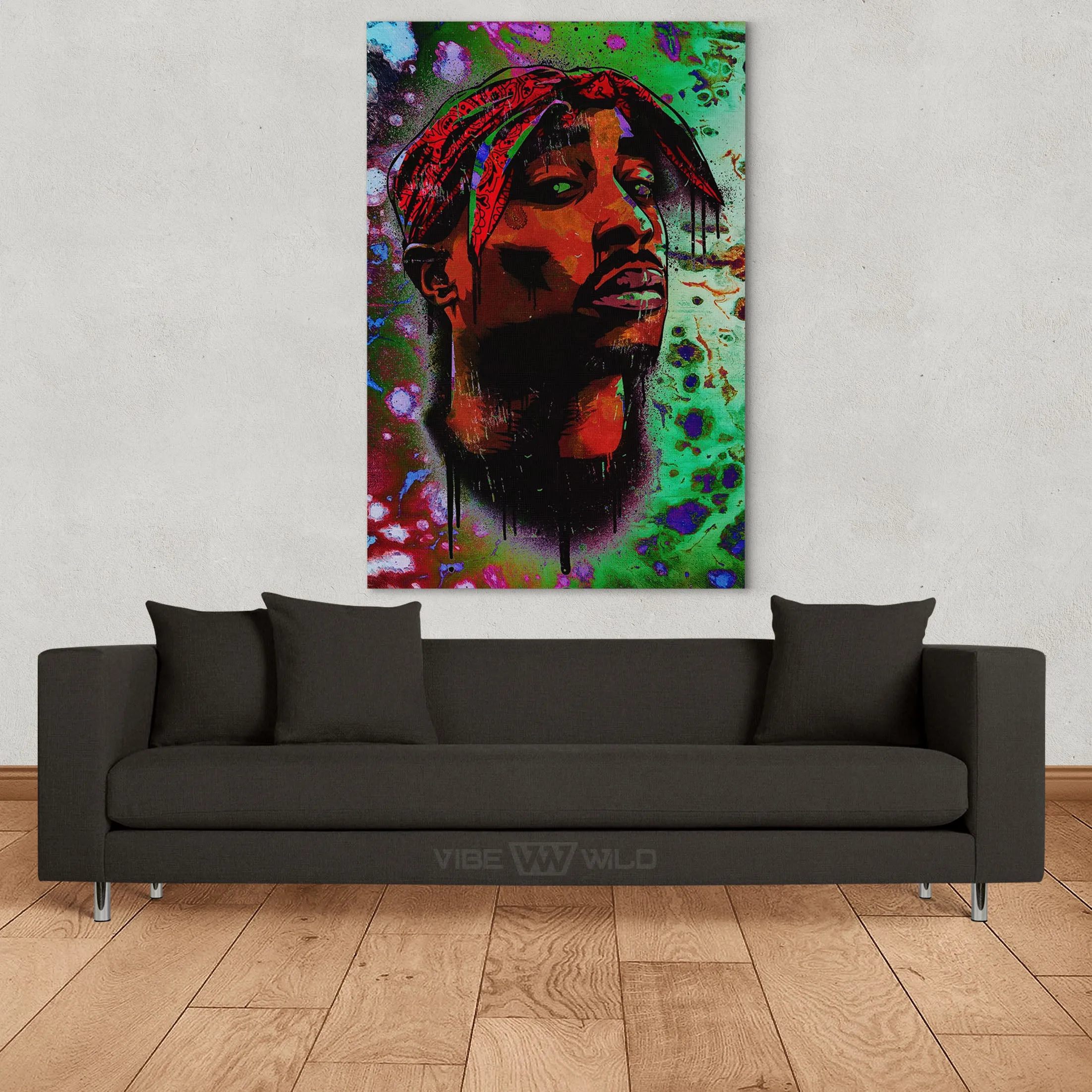 Tupac Canvas Abstract Graffiti Art