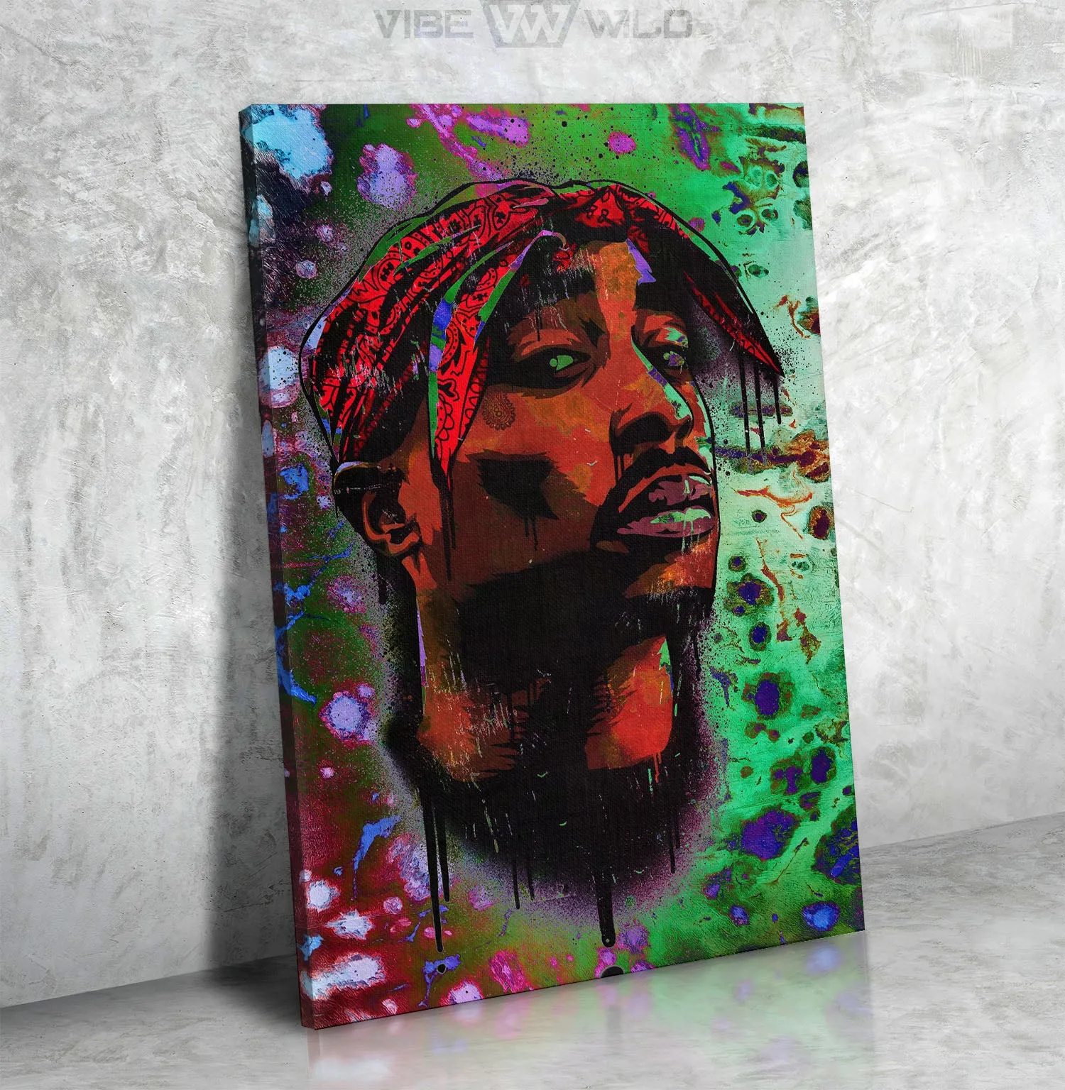 Tupac Canvas Abstract Graffiti Art
