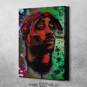 Tupac Canvas Abstract Graffiti Art