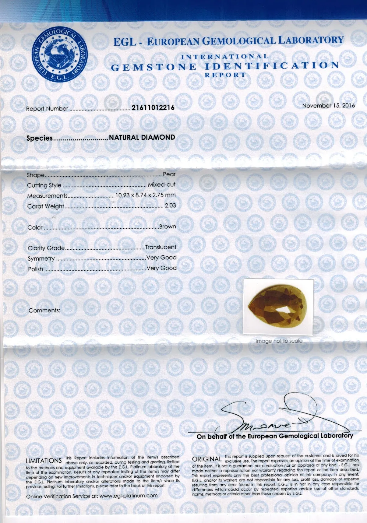 Two Tone Brown Pear Shape and Diamond Dangle Earring - 4.5 Carat