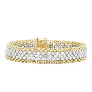 Vintage 14KT Yellow And White Gold Diamond Bracelet