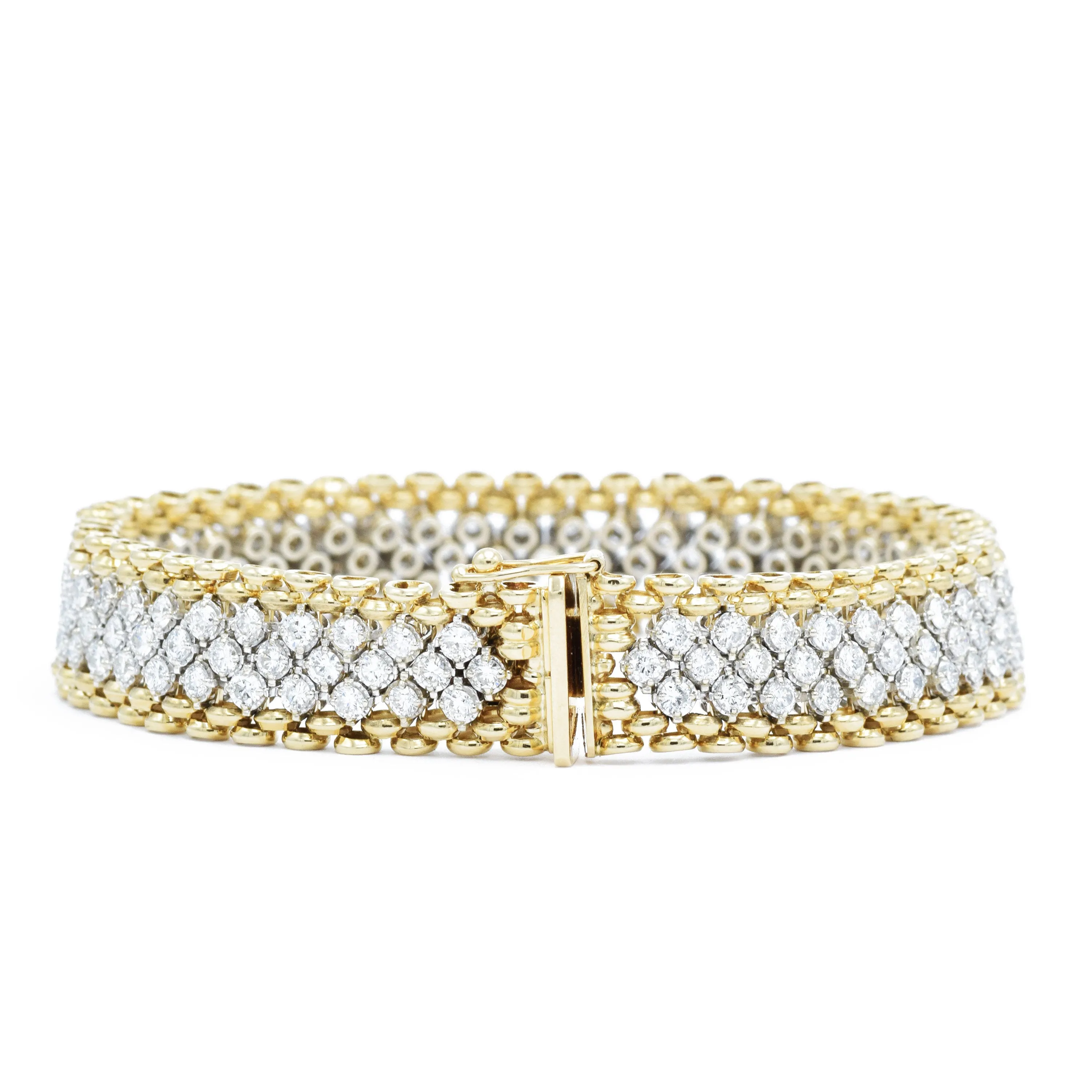 Vintage 14KT Yellow And White Gold Diamond Bracelet
