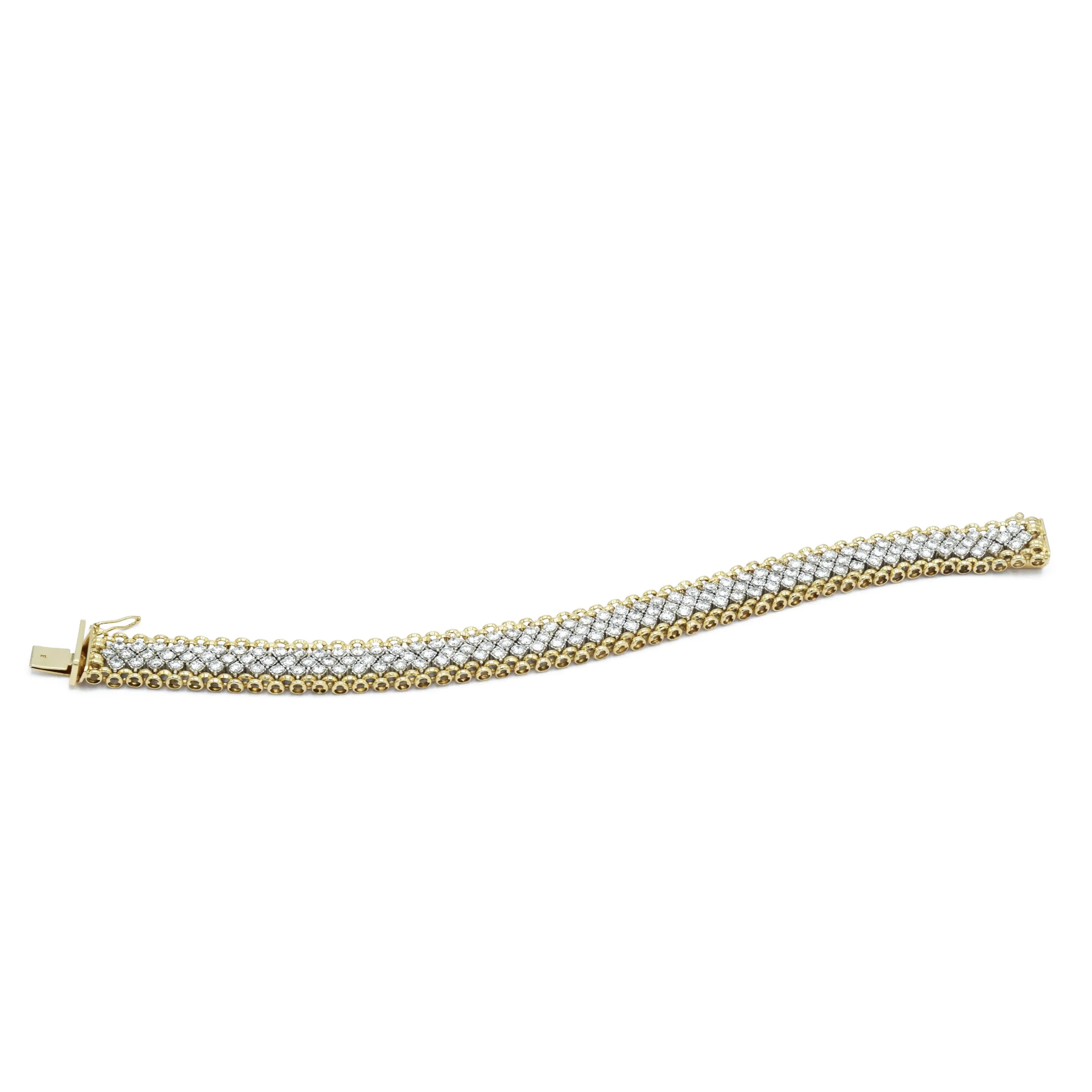 Vintage 14KT Yellow And White Gold Diamond Bracelet