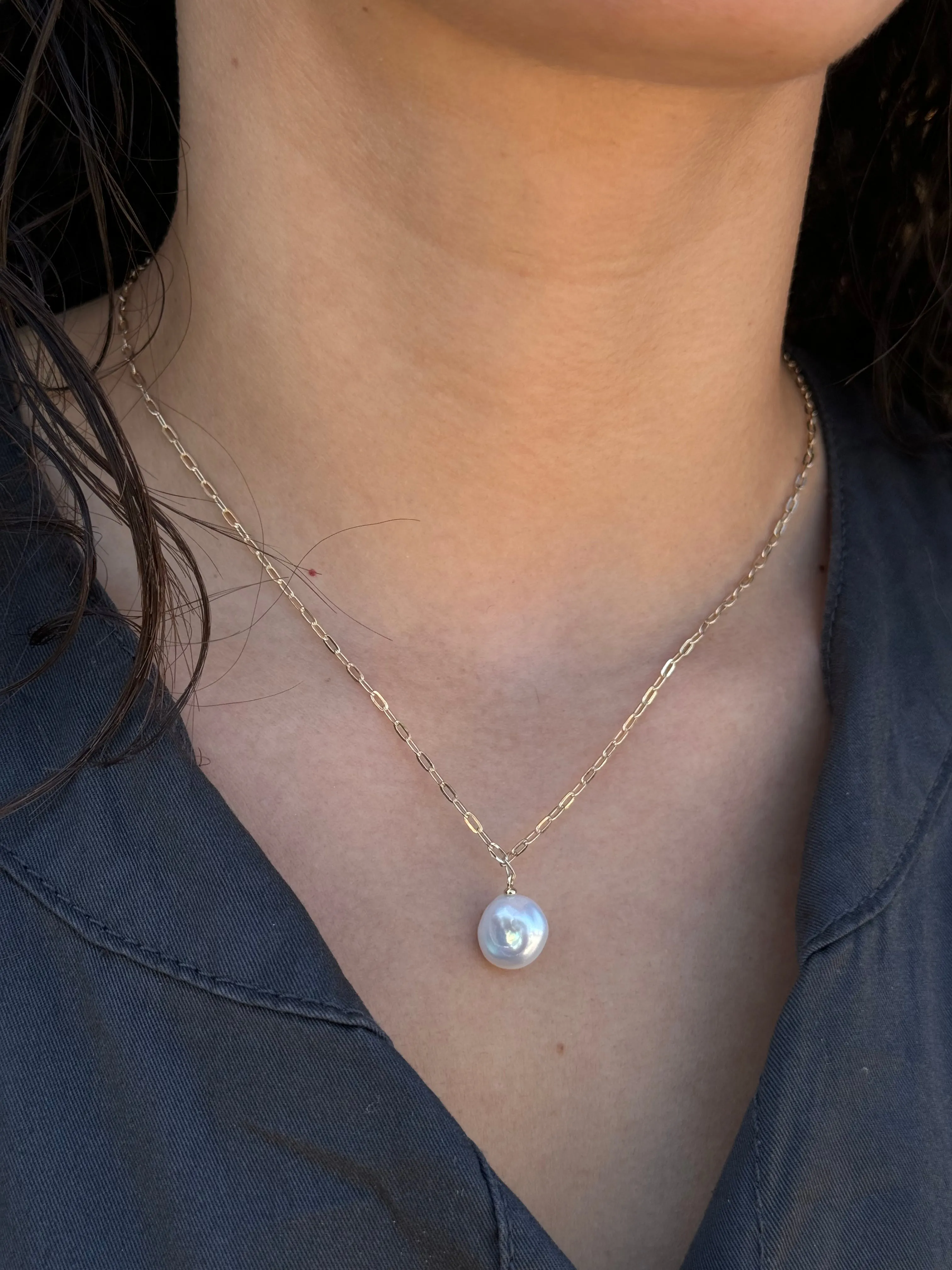 White Baroque Pearl Necklace