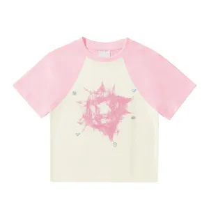 Women's Short Diamond Print T-Shirt