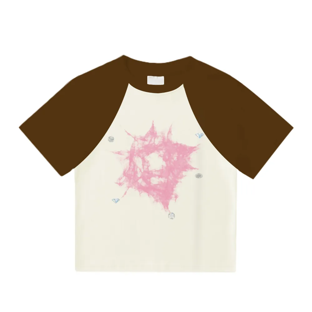 Women's Short Diamond Print T-Shirt