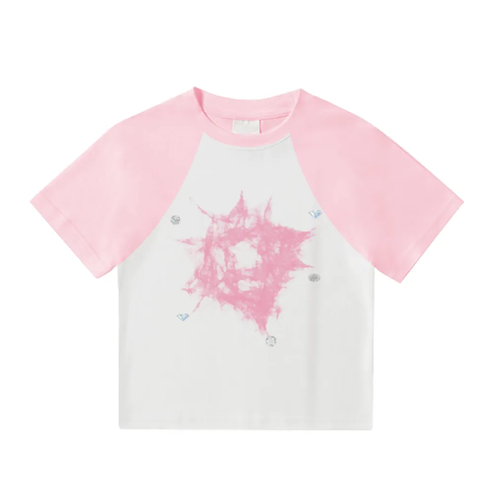 Women's Short Diamond Print T-Shirt