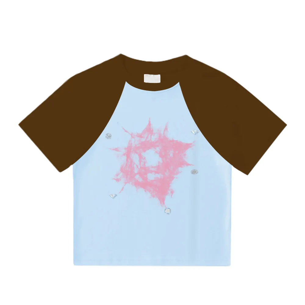 Women's Short Diamond Print T-Shirt