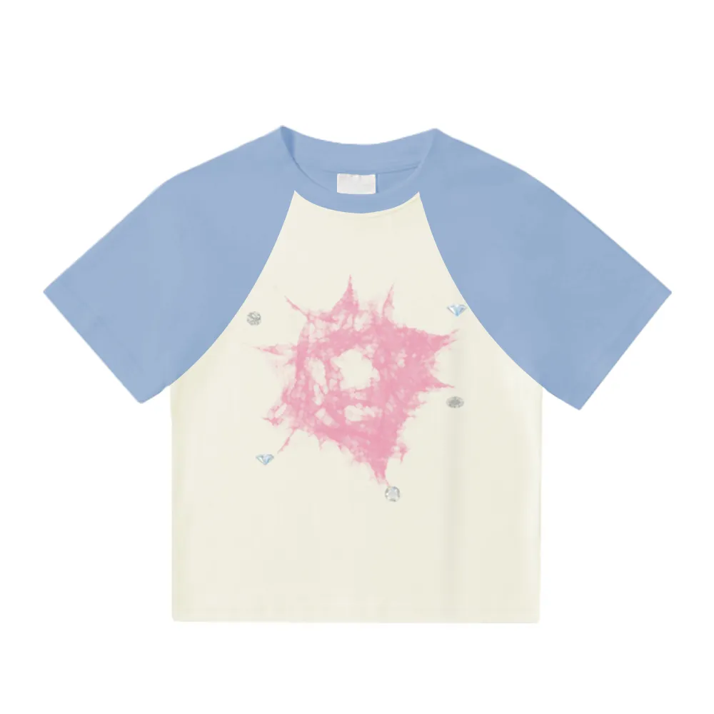 Women's Short Diamond Print T-Shirt