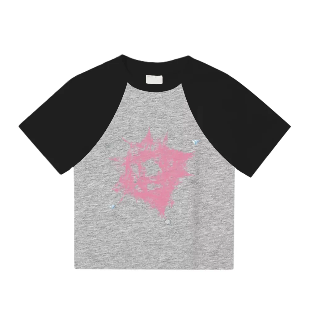 Women's Short Diamond Print T-Shirt