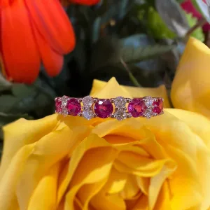 Zeghani Ruby Diamond Band 14K Rose Gold Ring ZR2233-R
